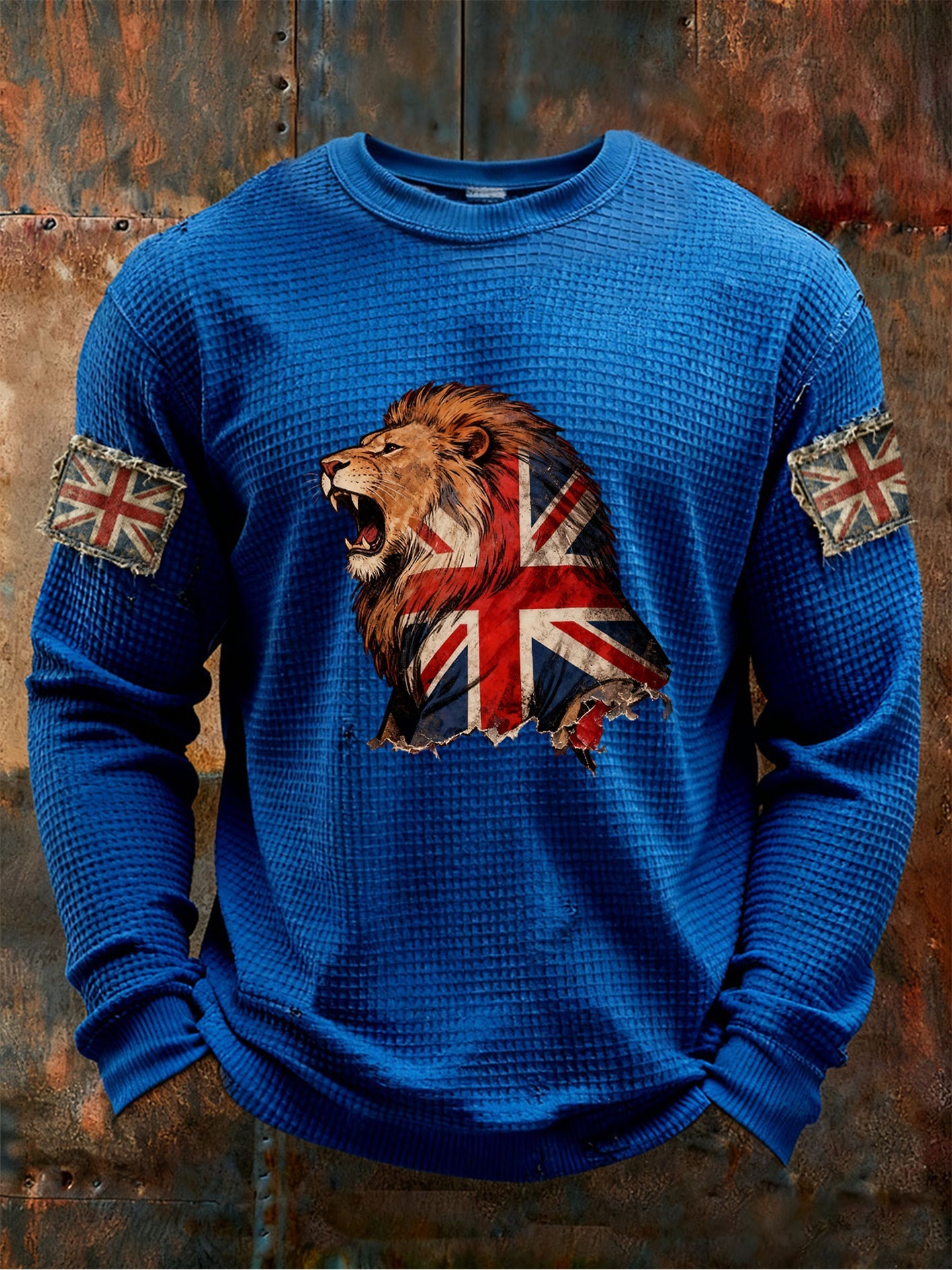 Men's Vintage British Lion Waffle Top-2