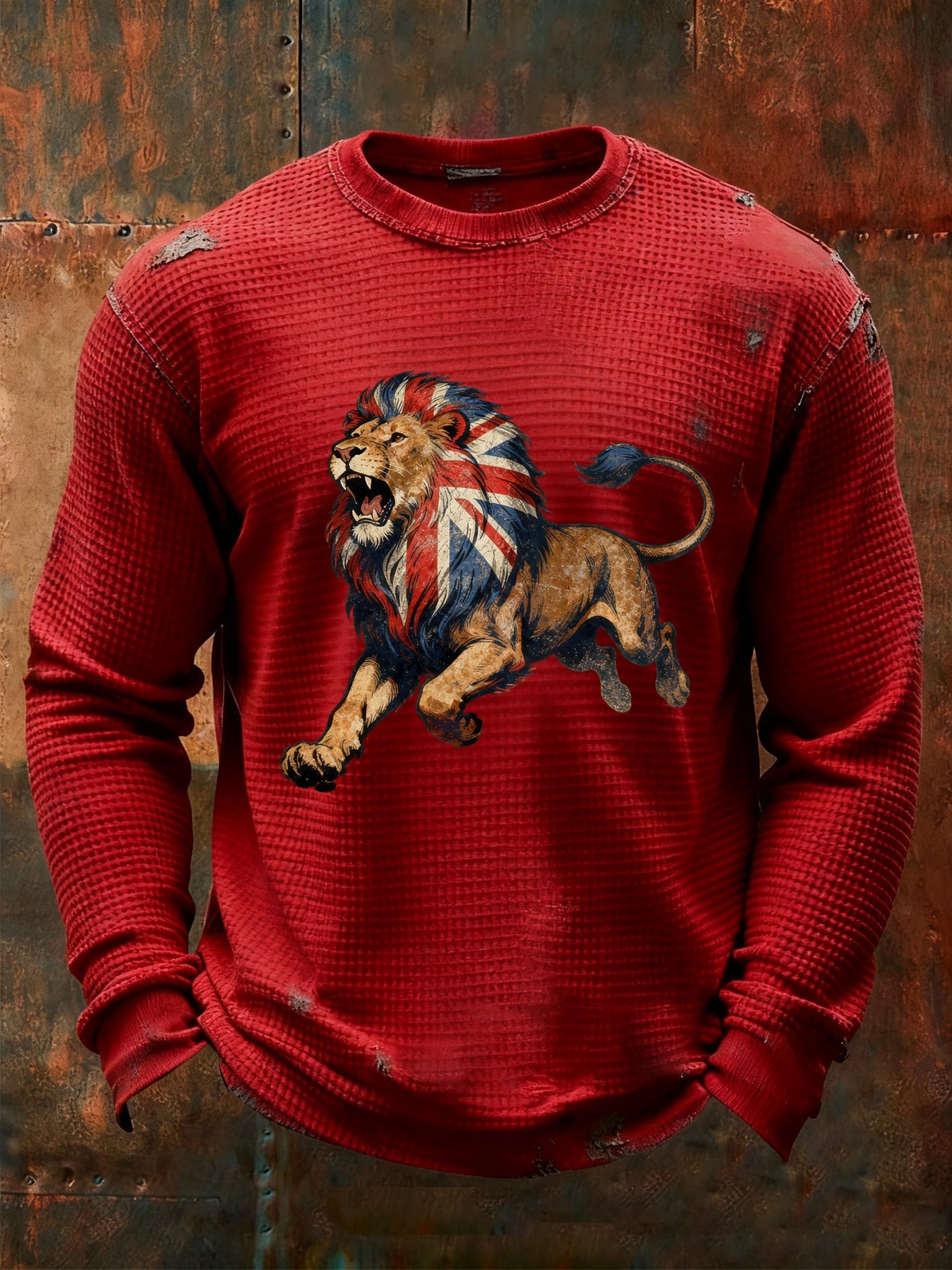 Men's Vintage British Lion Waffle Top