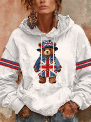 Women's British style Print Casual Hoodie