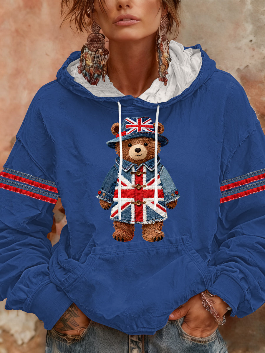 Women's British style Print Casual Hoodie-2