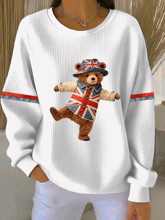 Women's British style  Print Casual Sweatshirt