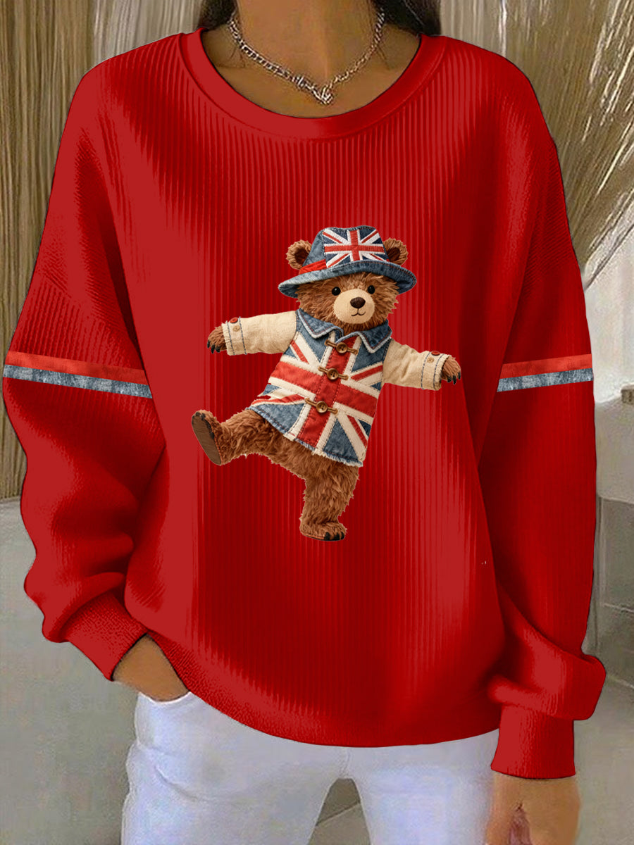 Women's British style  Print Casual Sweatshirt-2