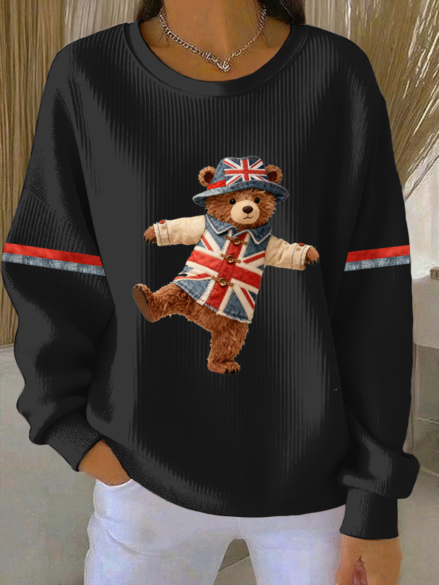 Women's British style  Print Casual Sweatshirt-4