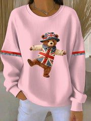 Women's British style  Print Casual Sweatshirt-3