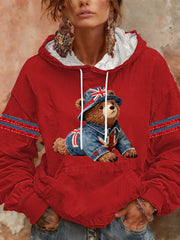 Women's British style Print Casual Hoodie-1