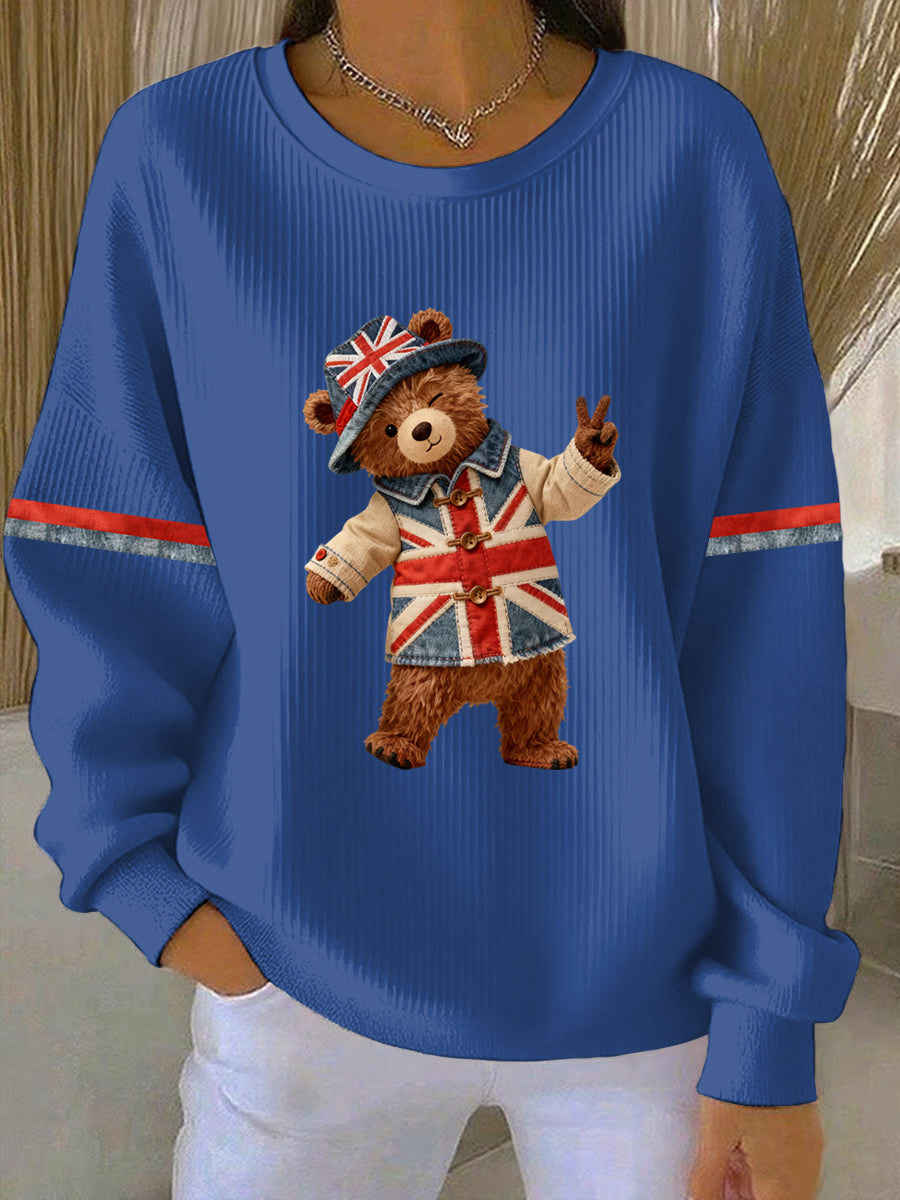 Women's British style  Print Casual Sweatshirt-1