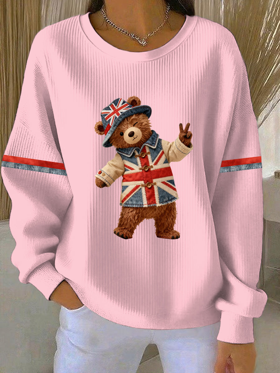 Women's British style  Print Casual Sweatshirt-3