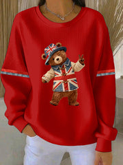 Women's British style  Print Casual Sweatshirt-2