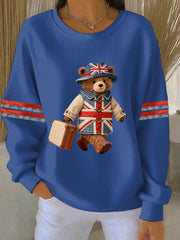 Women's British style  Print Casual Sweatshirt-1