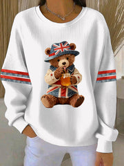 Women's British style  Print Casual Sweatshirt