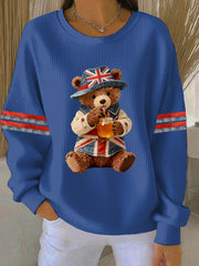 Women's British style  Print Casual Sweatshirt-1