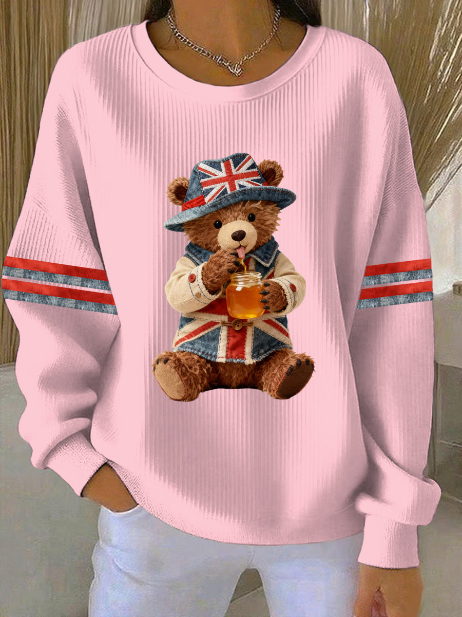 Women's British style  Print Casual Sweatshirt-3