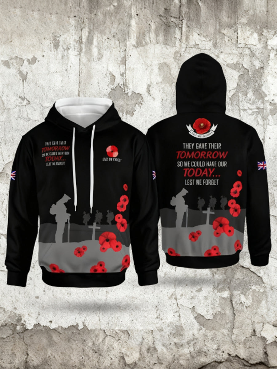 Men's Remembrance Day Lest We Forget Hoodie