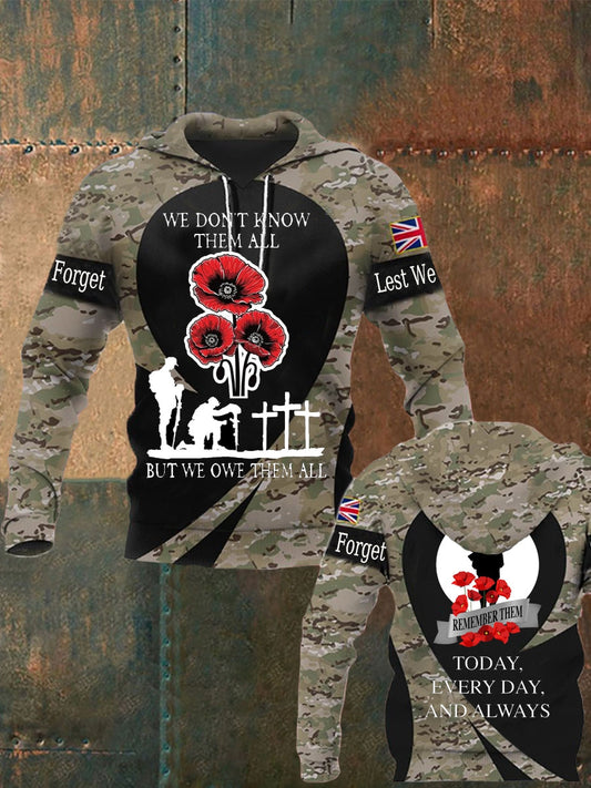 Men's Remembrance Day Lest We Forget Hoodie