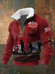 Men's Remembrance Day Lest We Forget Baggy Zip-up Hoodie-1
