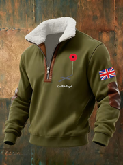 Men's Lest We Forget Printed baggy zip-up hoodie-2