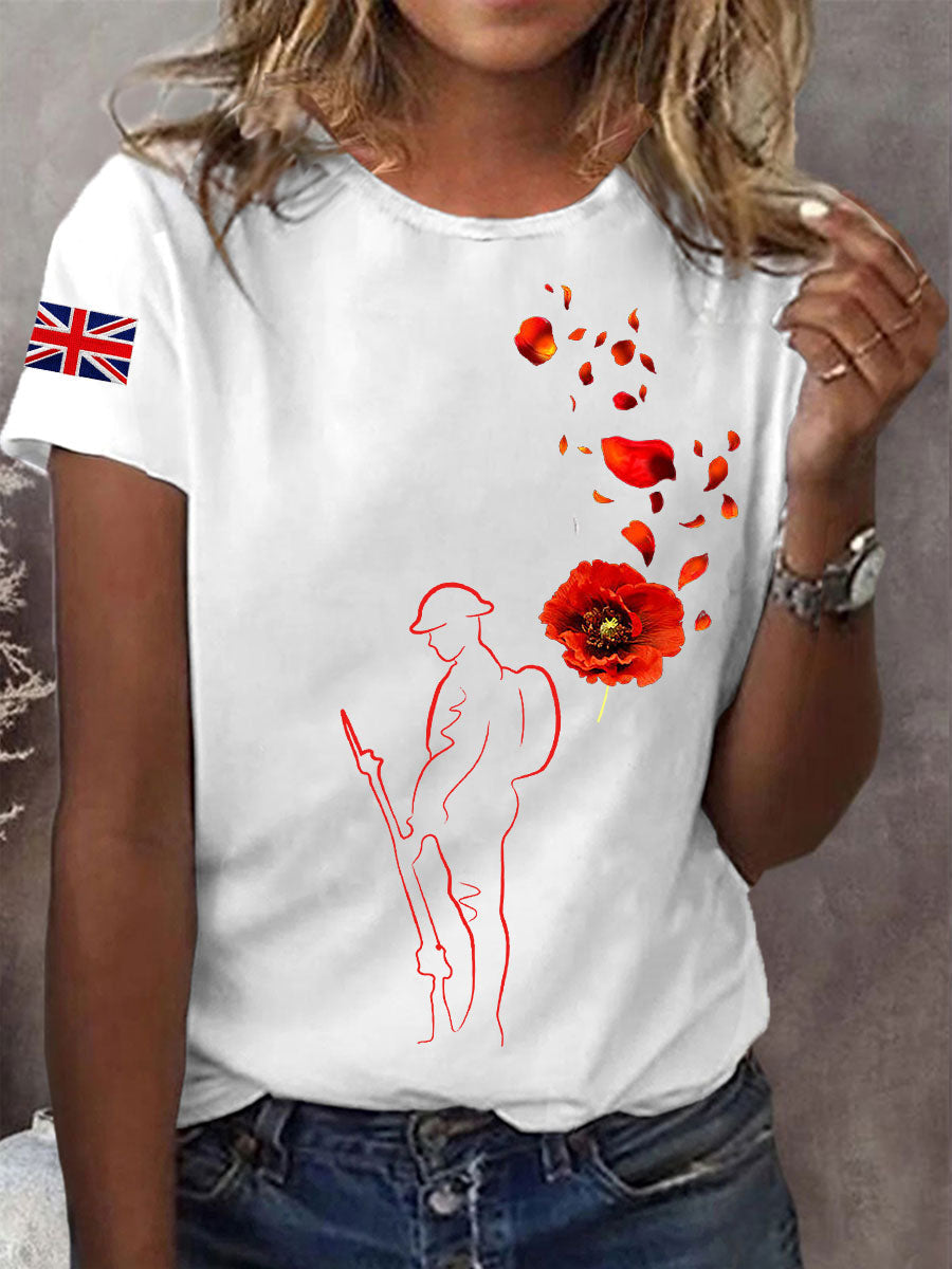 Women's Remembrance Day Lest We Forget Short Sleeve T-Shirt-1