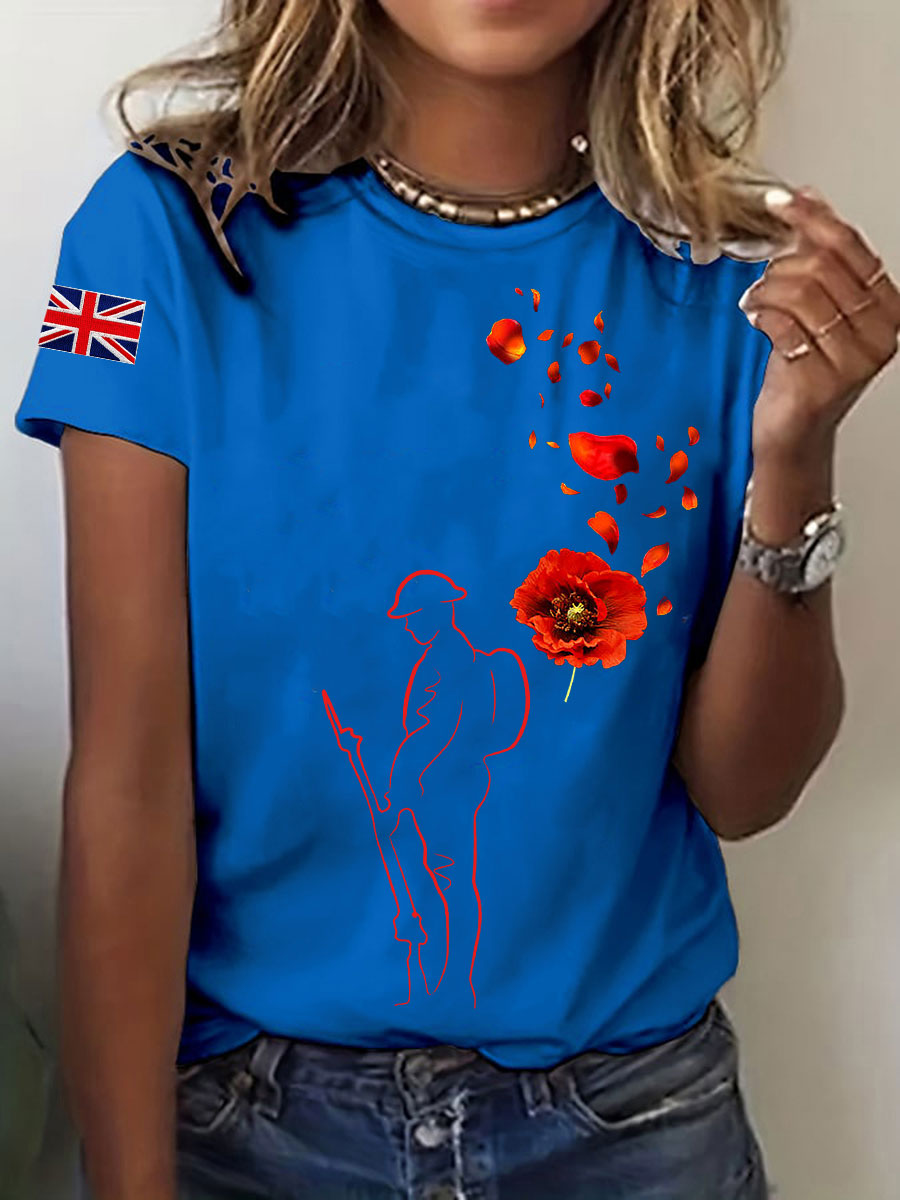 Women's Remembrance Day Lest We Forget Short Sleeve T-Shirt-3