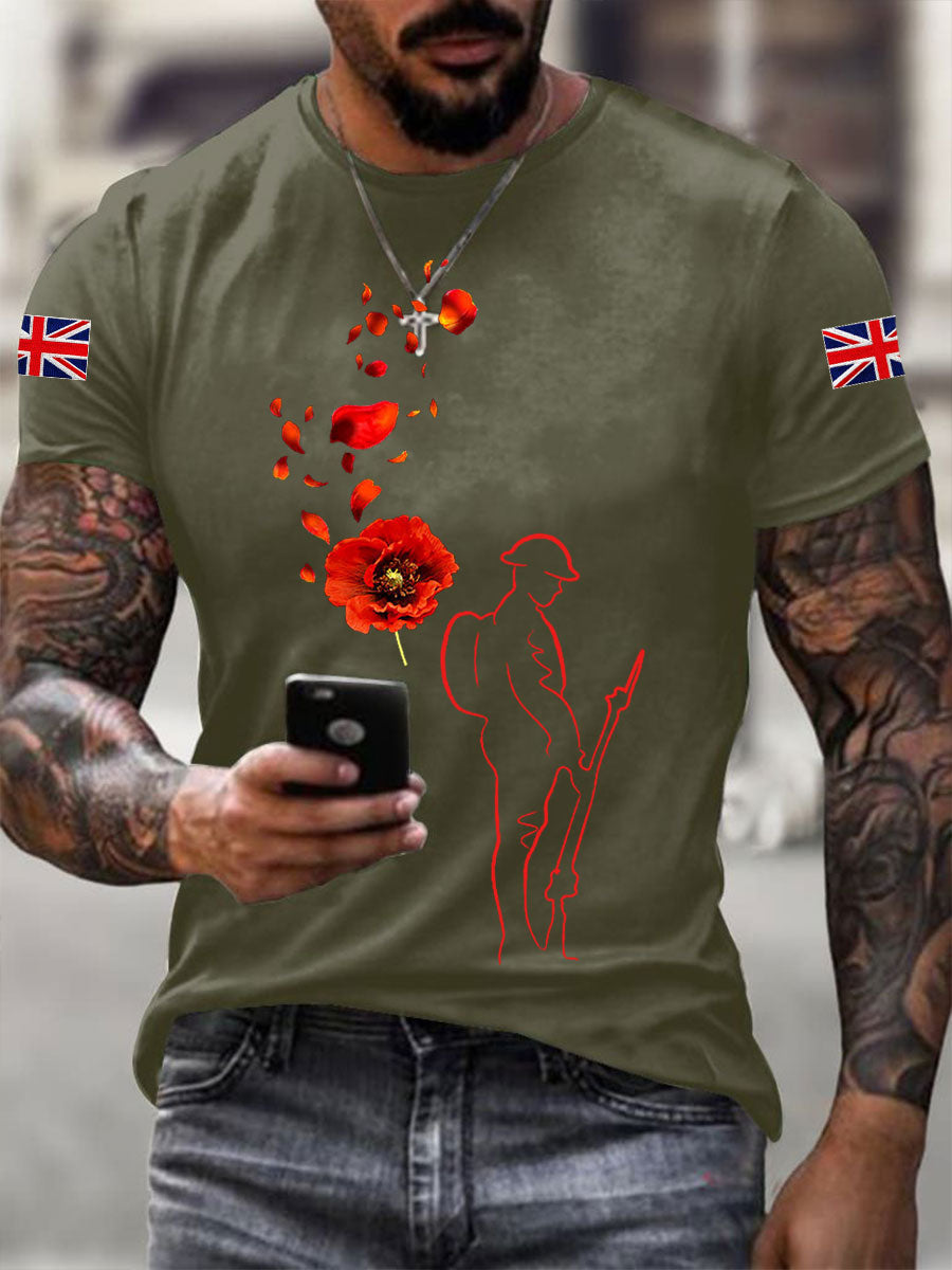 Men's Remembrance Day Lest We Forget Short-sleeved T-shirt-5