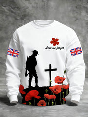 Men's Remembrance Day Lest We Forget Printed Sweatshirt