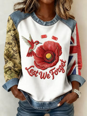 Women's 11th November Remembrance Day LEST WE'S FORGET Poppy Remembrance Sweatshirt