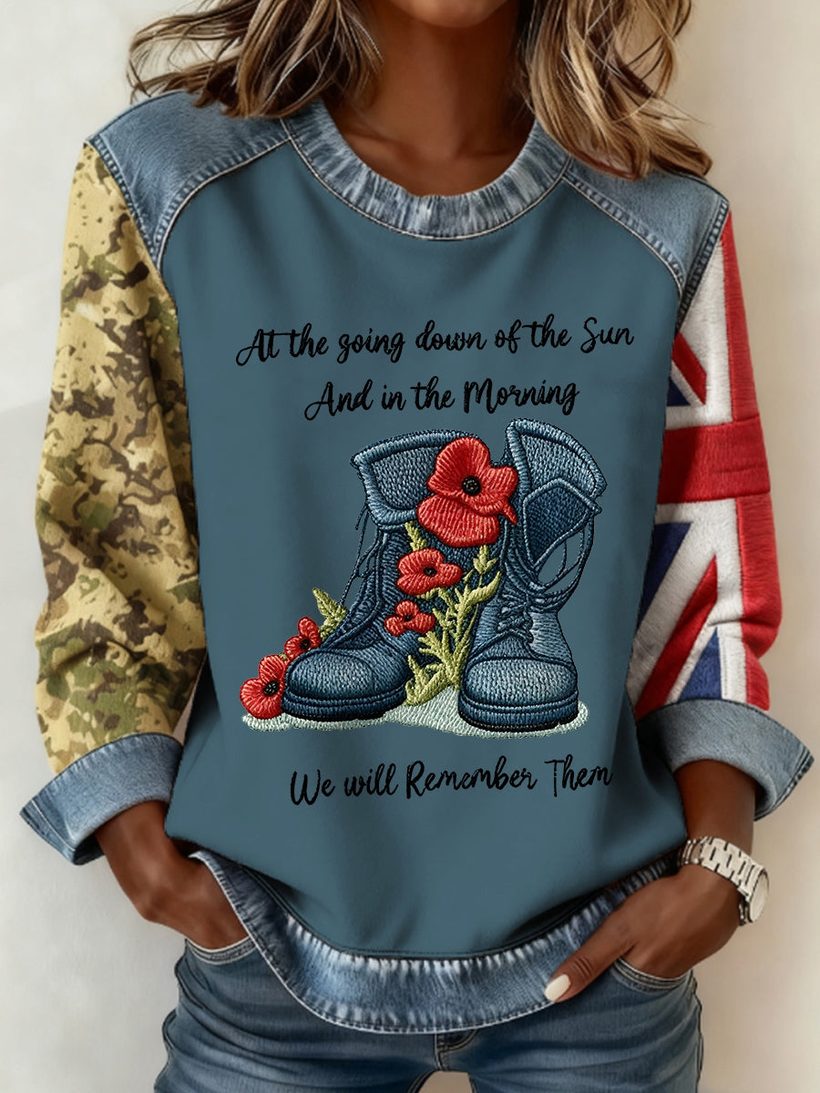 Women's 11th November Remembrance Day LEST WE'S FORGET Poppy Remembrance Sweatshirt-2