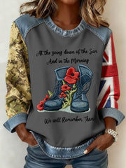 Women's 11th November Remembrance Day LEST WE'S FORGET Poppy Remembrance Sweatshirt-3