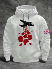 Men's Royal Air Force aircraft Oversized Drop-Shoulder Hoodie with Pockets