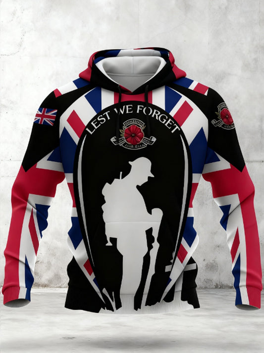 Men's Remembrance Day UK army flag Hoodie