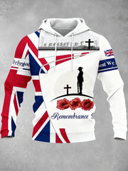 Men's Remembrance Day UK army flag Hoodie