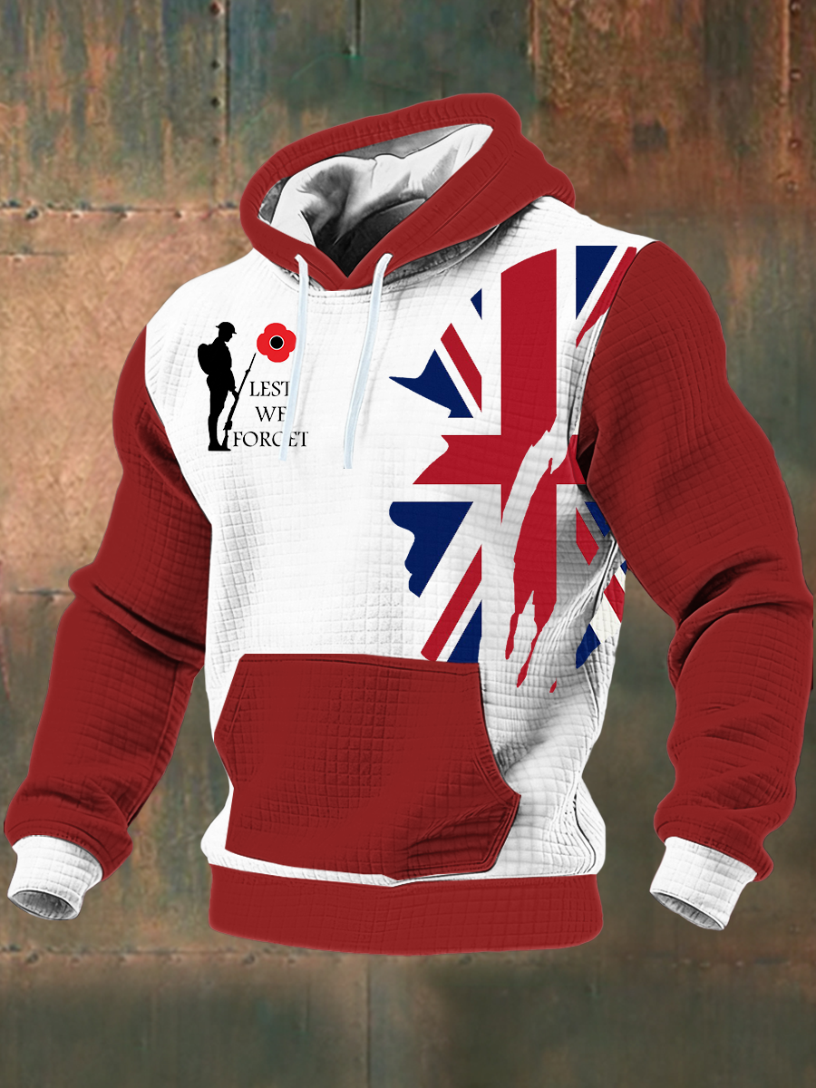 Men's Remembrance Day Lest We Forget  Printed Hoodie-1