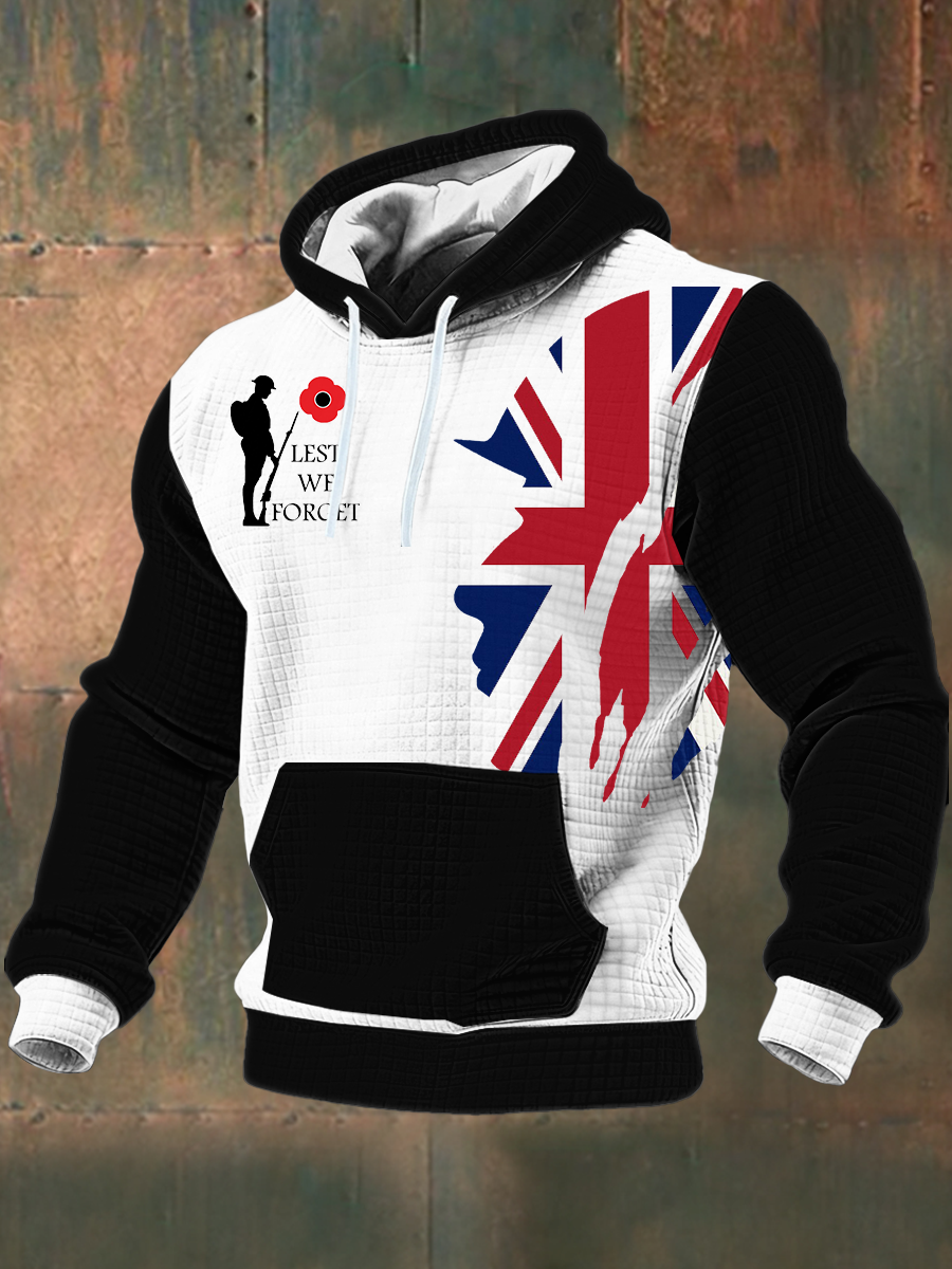 Men's Remembrance Day Lest We Forget  Printed Hoodie-2