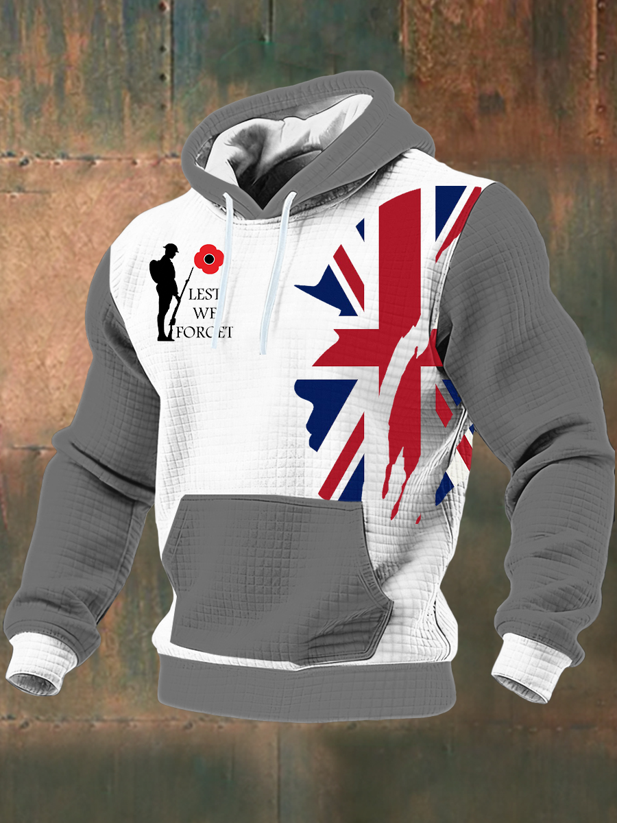 Men's Remembrance Day Lest We Forget  Printed Hoodie-3