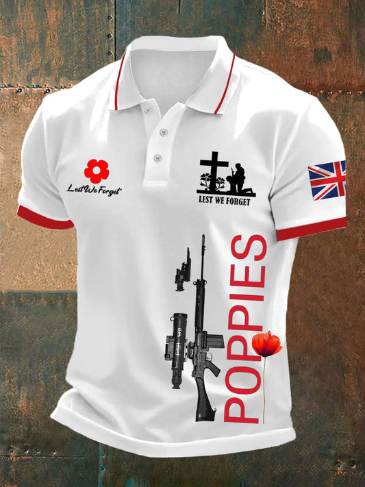 Men's British Remembrance Day polo shirt