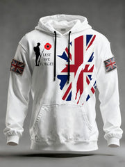 Men's Remembrance Day Lest We Forget Oversized Drop-Shoulder Hoodie With Pockets