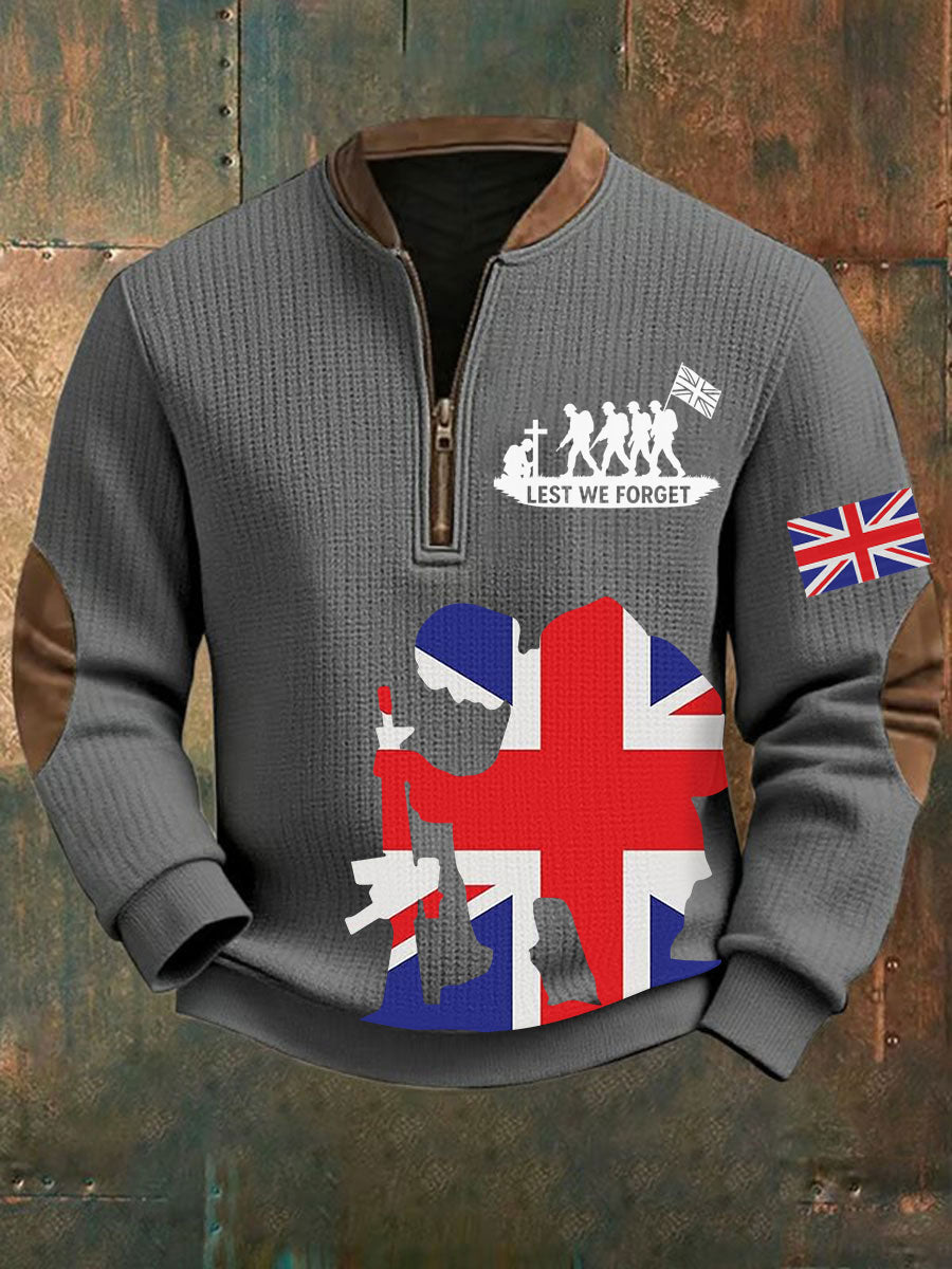 Men's Remembrance Day Lest We Forget Printed Sweatshirt-3