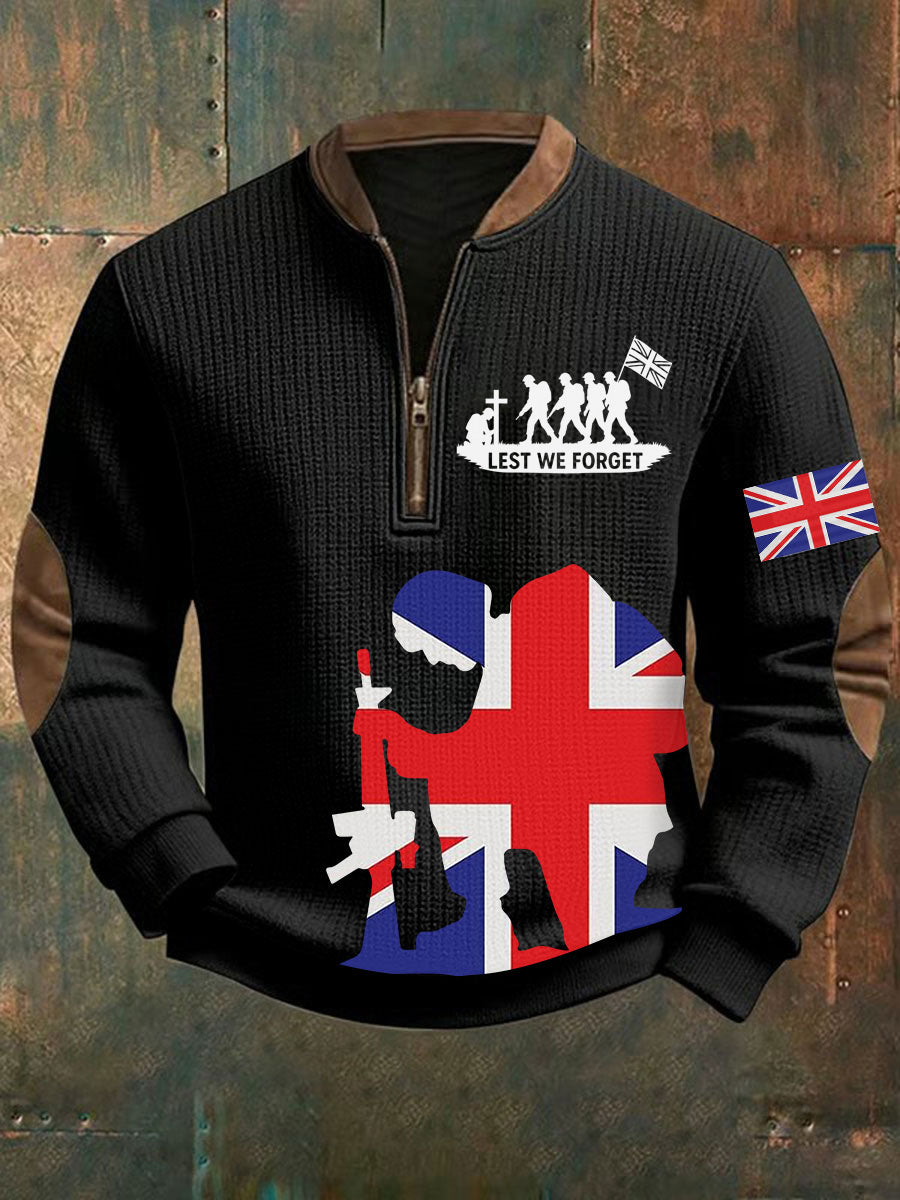 Men's Remembrance Day Lest We Forget Printed Sweatshirt-2