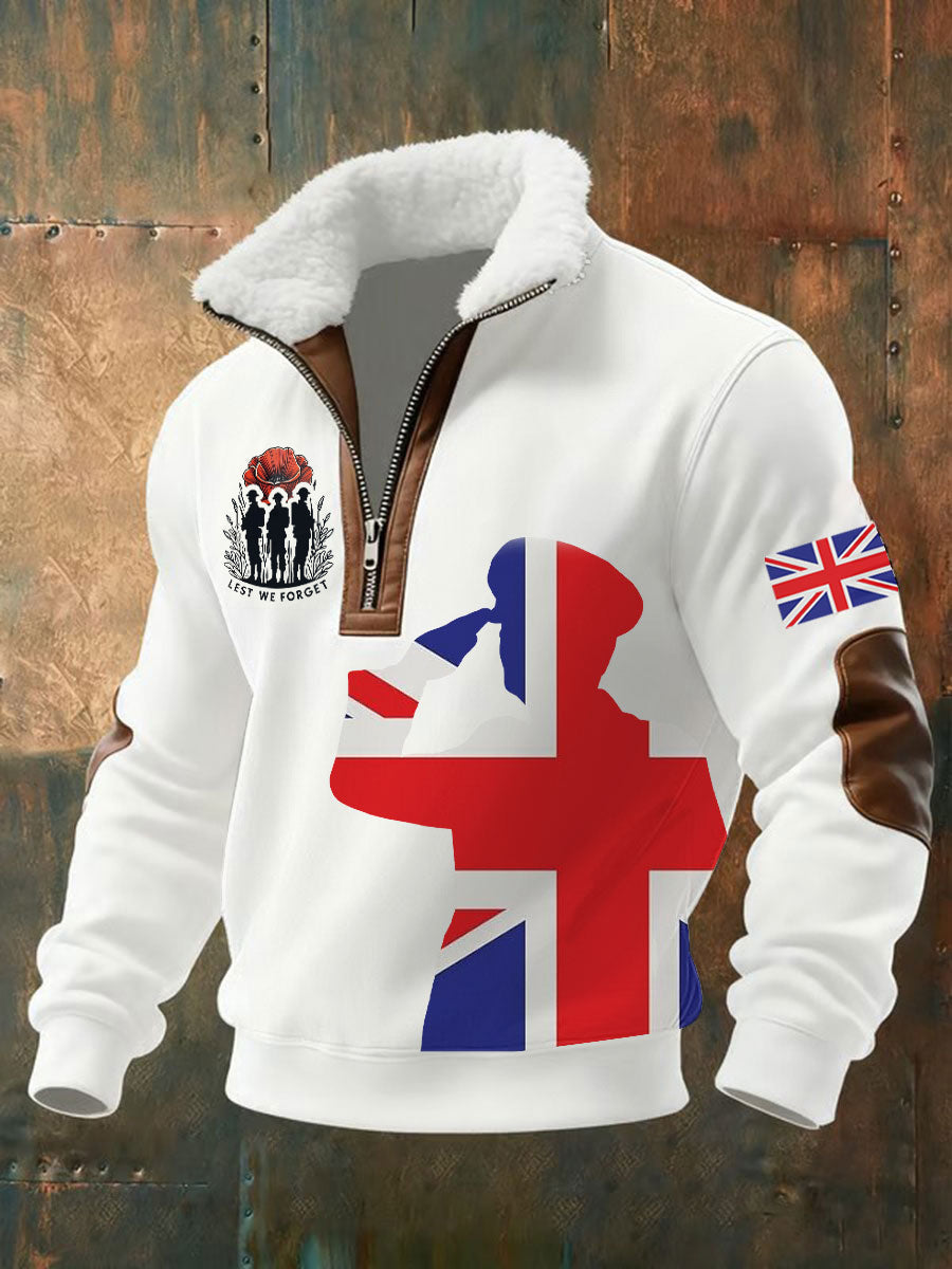 Men's Remembrance Day Lest We Forget Printed Sweatshirt