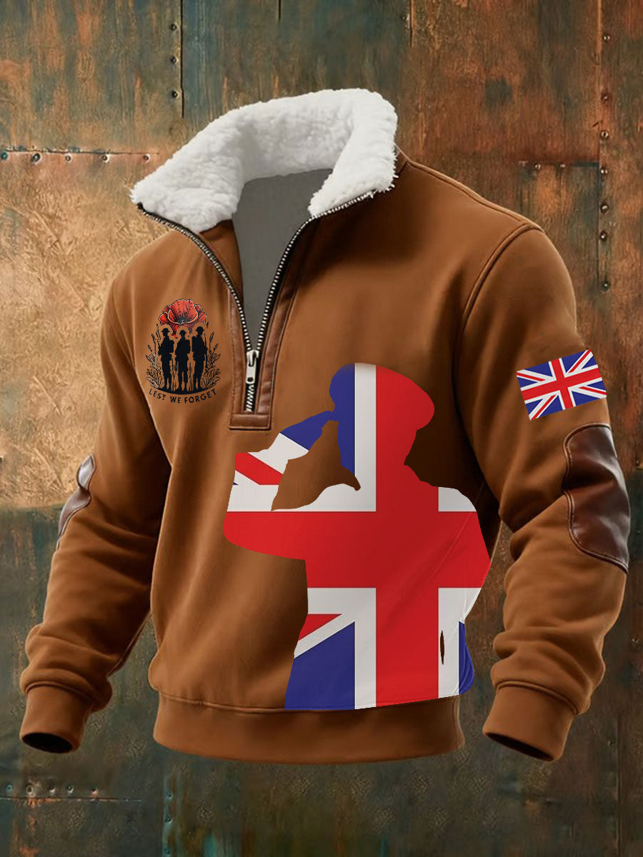 Men's Remembrance Day Lest We Forget Printed Sweatshirt-5