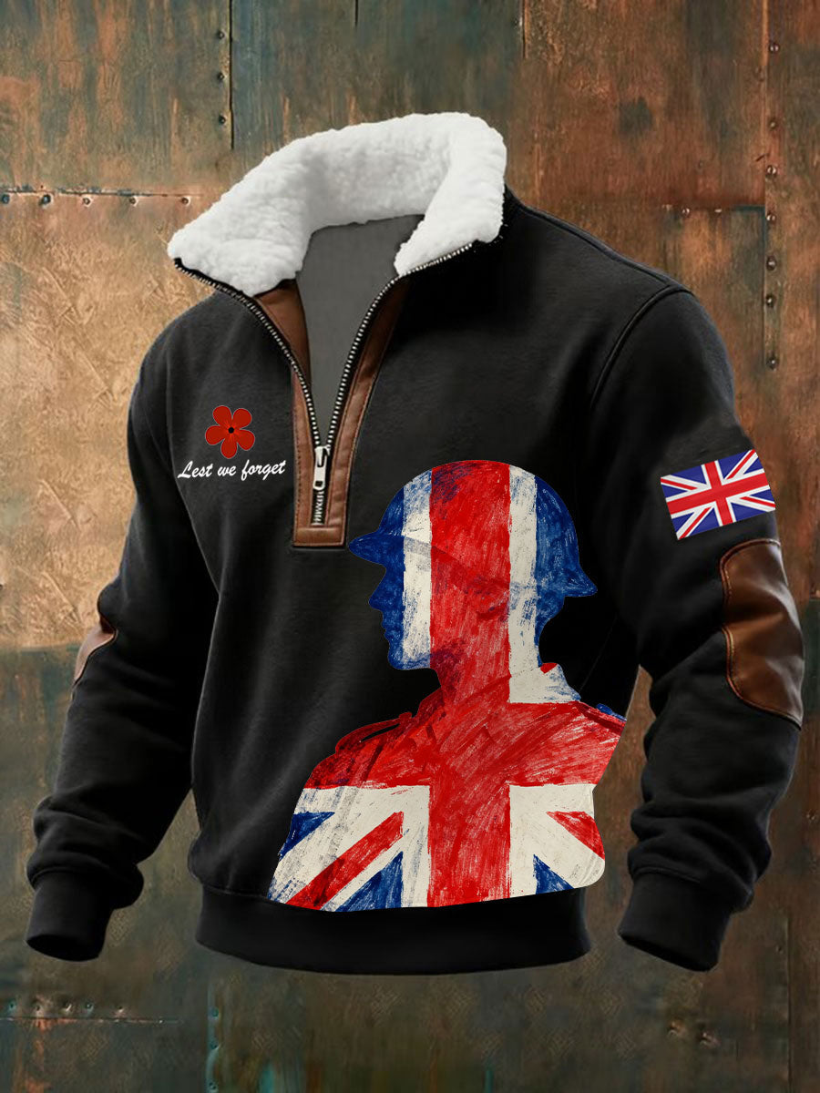 Men's Remembrance Day Lest We Forget Printed Sweatshirt-2