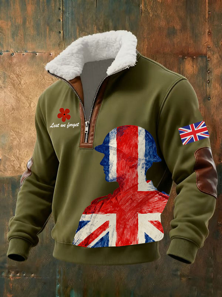 Men's Remembrance Day Lest We Forget Printed Sweatshirt-4
