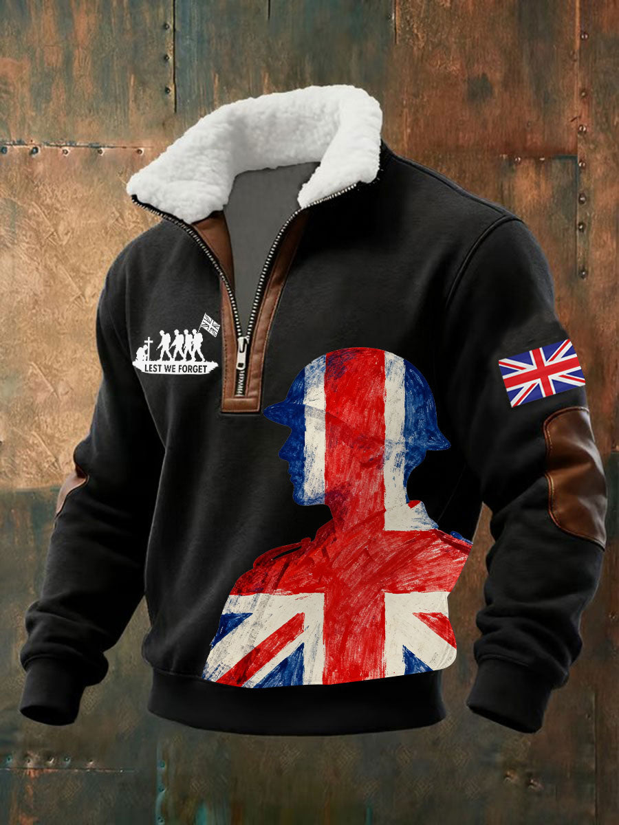 Men's Remembrance Day Lest We Forget Printed Sweatshirt-2