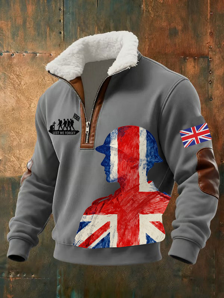 Men's Remembrance Day Lest We Forget Printed Sweatshirt-3