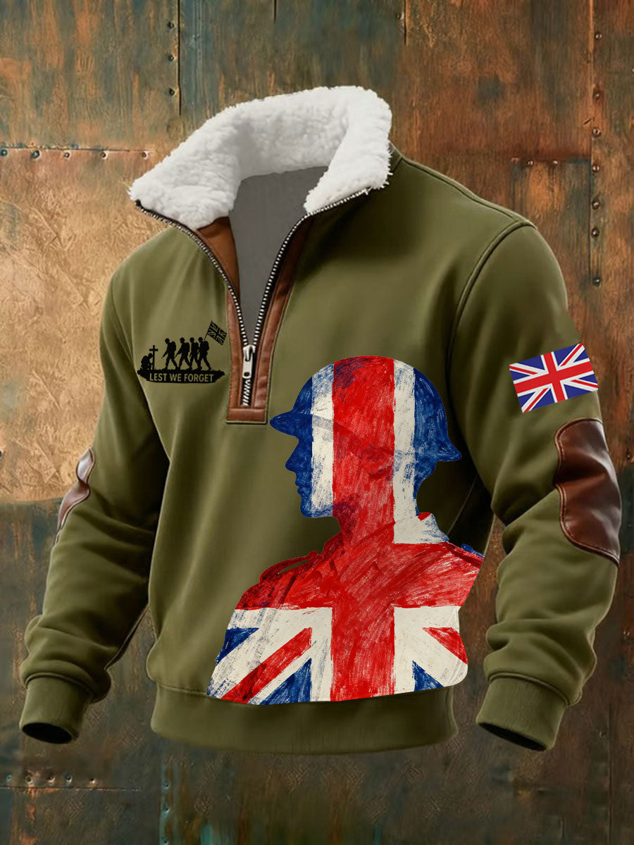 Men's Remembrance Day Lest We Forget Printed Sweatshirt-4