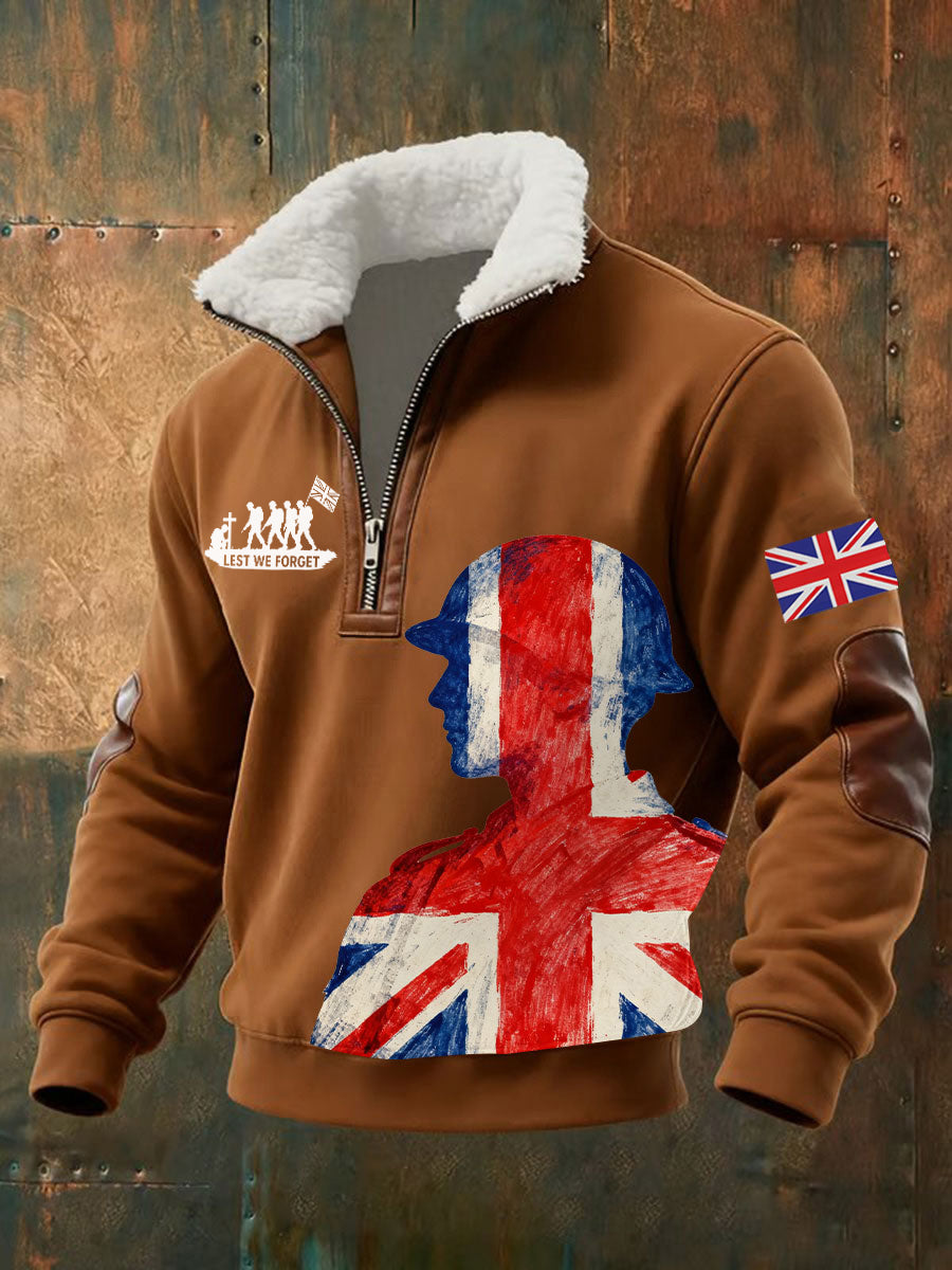 Men's Remembrance Day Lest We Forget Printed Sweatshirt-5