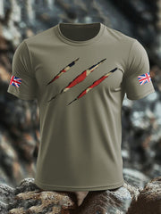 Men's UK Flag Skull Printed T-shirt-4