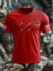 Men's UK Flag Skull Printed T-shirt-5