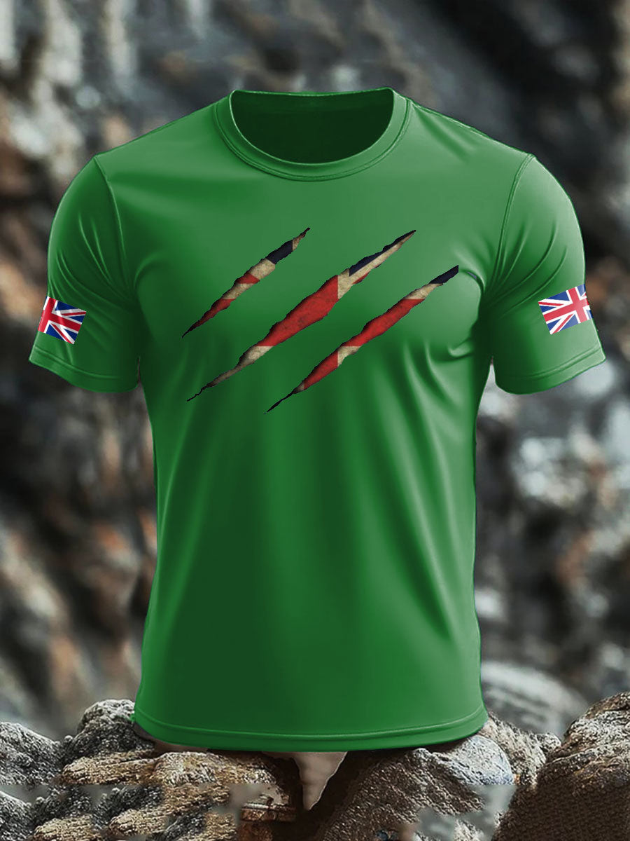 Men's UK Flag Skull Printed T-shirt-6