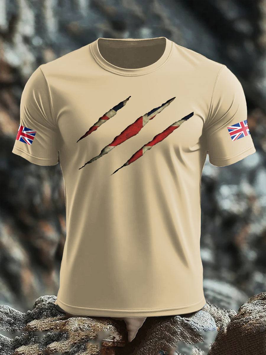 Men's UK Flag Skull Printed T-shirt-9