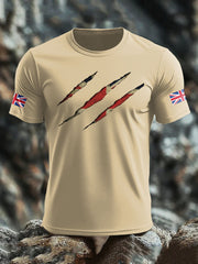 Men's UK Flag Skull Printed T-shirt-9